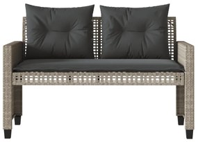 4 pcs conj. sofás jardim c/ almofadões vime PE/vidro