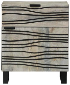 Mesas de cabeceira com gaveta Branco e Preto 50 x 33 x 60 cm
