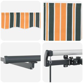 Toldo Retrátil Manual com LED Verde e Amarelo 600x300 cm