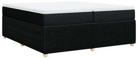Cama com molas/colchão 200x200 cm tecido preto
