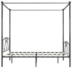 Estrutura de cama com dossel 180x200 cm metal cinzento