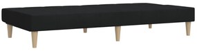 Sofá-cama de 2 lugares tecido preto