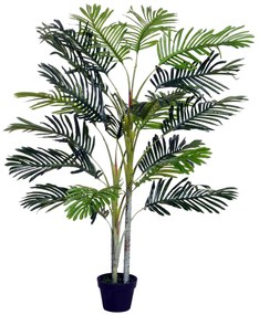 Outsunny Palmeira Artificial 150cm Realista Decorativa Vaso Casa Varanda Jardim Verde Natural Estilo Tropical | Aosom Portugal