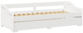 Sofá-cama com gavetão sem colchão IRUN branco 90x200 cm