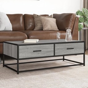 Mesa de centro 100x50x35cm deriv. madeira/metal cinzento sonoma