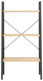 Estante de pé 3 prateleiras 56x35x108 cm castanho-claro e preto