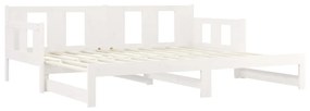 Estrutura sofá-cama de puxar 2x(80x200) cm pinho maciço branco