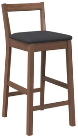 Bancos de bar com almofadões 2pcs madeira de seringueira maciça