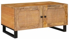 vidaXL Mesa de centro Natural 80 x 50 x 40 cm Madeira de manga maciça