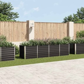 Canteiro elevado jardim aço galvanizado 320x80x77 cm antracite