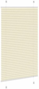 Creme Plissada Cega 75x150 cm Largura Tecido 74,4 cm Poliéster