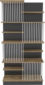 Estante Arya – Preto Carvalho – 80x160x24,6 cm