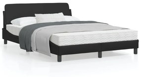 Estrutura de cama c/ cabeceira 120x200cm couro artificial preto
