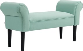 HOMCOM Banco de Pé de Cama Estofado em Linho Sintético com Pés de Madeira Braços e Assento Acolchoado, Verde Claro | Aosom Portugal