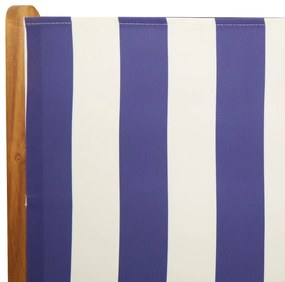Cadeiras jardim reclin. 6 pcs tecido/madeira maciça azul branco