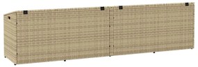 Caixa de arrumação para jardim 220x50x58 cm vime PE Bege