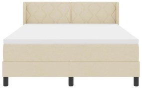 Cama Box com Colchão em Creme, 160 x 200 cm - Tecido.