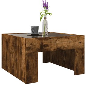 Mesa de centro luzes LED Infinity 50x50x30 cm carvalho fumado