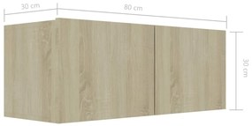 8pcs conjunto de móveis de TV derivados madeira carvalho sonoma