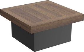 HOMCOM Mesa de centro quadrada com iluminação LED 16 cores, mesa de sala moderna, 90 x 90 x 45 cm, nogueira | Aosom Portugal