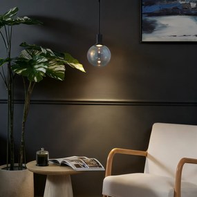 Candeeiro suspenso de design preto com vidro arco-íris 20cm - Mallon