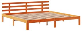 Estrutura de cama c/ gavetas 180x200 cm pinho castanho cera