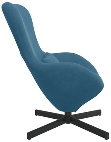 Cadeira Ovo vidaXL Azul Veludo
