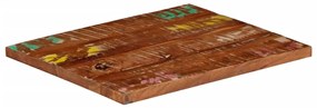 Tampo de mesa retangular 60x50x3,8 cm madeira recuperada maciça