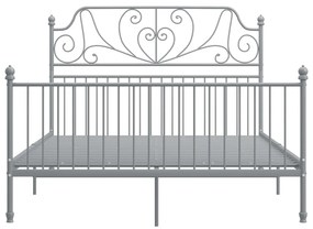Estrutura de cama metal 160x200 cm cinzento