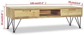 Móvel de TV 120x35x35 cm teca maciça