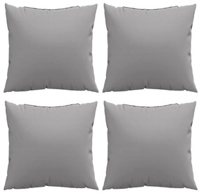 Almofadas de sofá 4 pcs 60x60 cm tecido cinza