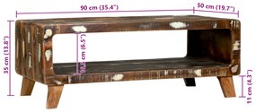 Mesa de Café 90x50x35 cm Madeira Recuperada Sólida