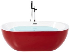 Banheira autónoma em acrílico vermelho 170 x 80 cm NEVIS Beliani