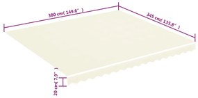 Tecido de substituição para toldo 4x3,5 m cor creme
