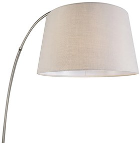 LED Candeeiro de Arco Inteligente Aço com Abajur de Tecido Branco incl. Wifi A60 - Arc Basic Moderno