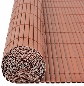 Cerca de jardim dupla face PVC 90x500 cm castanho