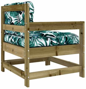 Cadeiras de jardim c/ almofadões 2 pcs pinho impregnado
