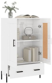 Aparador alto 69,5x31x115 cm derivados madeira branco brilhante