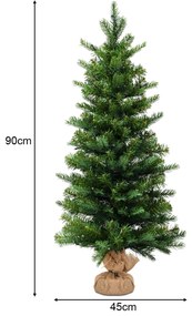 Árvore de Natal artificial de 90 cm com 50 luzes LED e temporizador 363 ramos Base estável  Verde