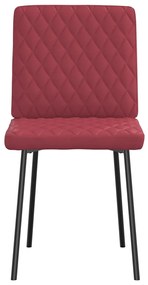 Cadeiras de jantar 6 pcs couro artificial vermelho-tinto