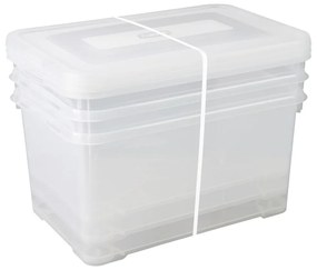 443854 Curver Conjunto de caixas de arrumação Handy 3x50 L transparente