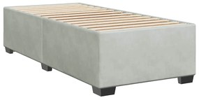 Cama com molas/colchão 90x190 cm veludo cinza-claro