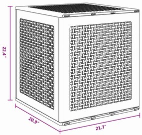 Caixa de Armazenamento para Jardim Cinzento-Claro 55x53x57 cm PP