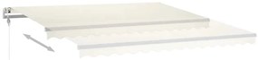 Toldo retrátil manual com luzes LED 4x3 m cor creme