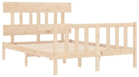 Cama sem colchão 140x190 cm madeira de pinho maciça