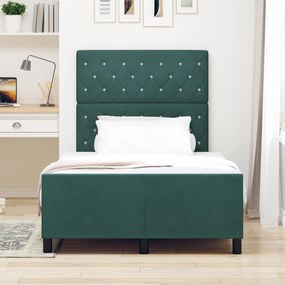 Cama vidaXL Verde Escuro 120x200 cm Veludo