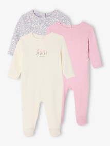 Lote de 3 pijamas Basics risca violeta