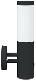 Luz de parede com sensor 2 pcs Preto Aço Inoxidável IP44