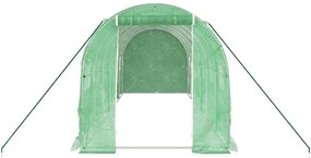 Estufa com estrutura de aço 12 m² 6x2x2 m verde