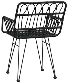 Cadeiras jardim c/ apoio braços 2 pcs 56x64x80 cm vime PE preto